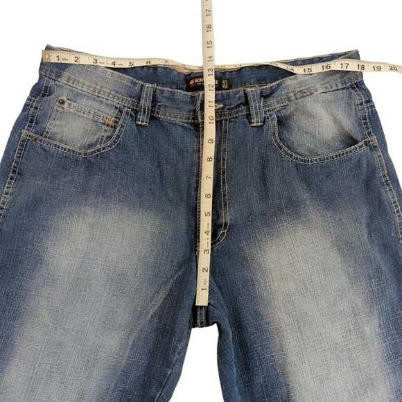 Vtg South Pole Jeans Mens 36x30 Distressed Faded Blue Baggy Relaxed Y2K Hip Hop - Picture 8 of 9